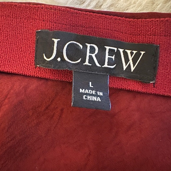 J. Crew Burgundy Lace-Trim Satin Midi Slip Skirt and Top - Picture 9 of 9